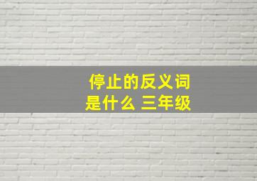 停止的反义词是什么 三年级